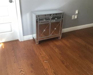 Pair of mirrored end tables.