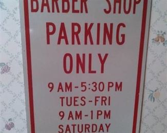 Barber Shop Parking Only Metal Sign