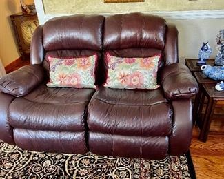 Leather Recliner Loveseat 