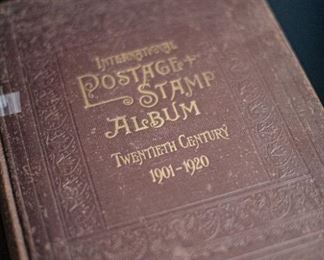 Several vintage stamp albums.