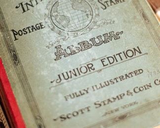 Around 50% full of vintage stamps.