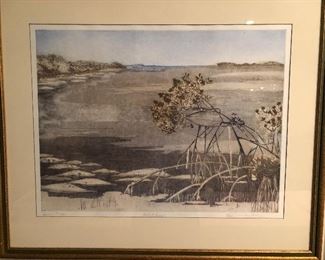 Artists proof aquatint by Olga Poloukhine, Low Tide