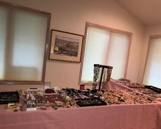 3 six foot tables of jewelry 