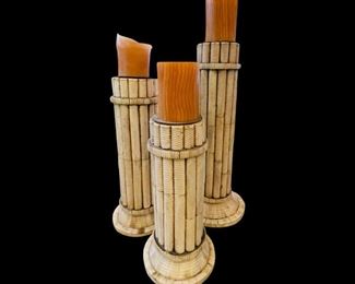 Bamboo candle holders