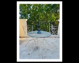 Metal outdoor cafe set