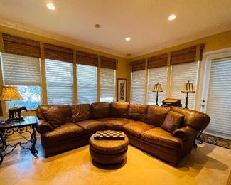 Brown Leather sectional by Thomasville 