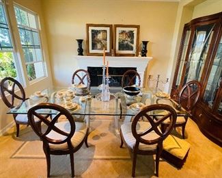 Glass top dining set