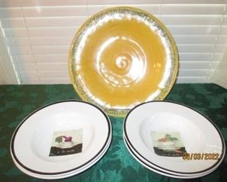 Sur la Table Pasta Bowls / Pottery Barn Platter