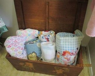 Baby/Child throws and quilt.  Raggedy Ann Sleeping bag. 