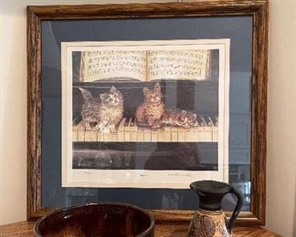 Signed Numbered Print “Mewsic” by Martha Hinson