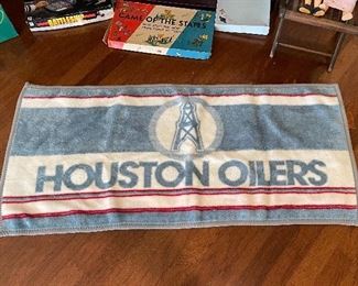 Vintage Houston Oilers Lap Blanket