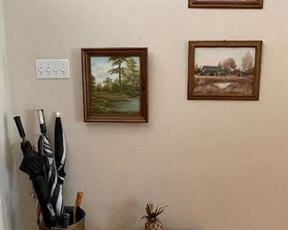 Vintage Artwork, Metal Umbrella Stand