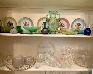 Vintage Green Depression Glass