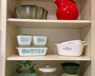 Vintage Amish Butterprint Pyrex Refrigerator Set, Fire King Jadeite, Corning Ware 