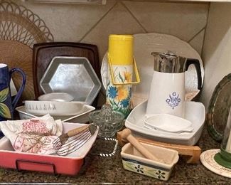 Vintage Pink Pyrex, Vintage Coffee Dispenser, Corning Ware Percolator