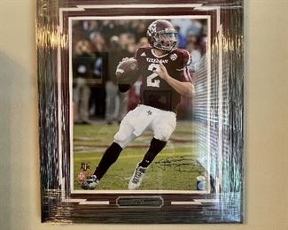 Autographed Certified Johnny Manziel Framed Picture
