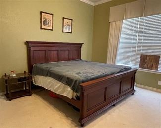 Solid Wood Bedroom Set-King Size Bed Frame and Mattress