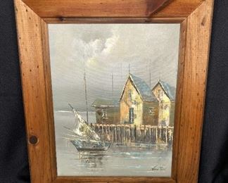 Nautical Oil Painting Signed Newton