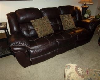 Nice Leather Couch with two Electric Recliners, one on each end
