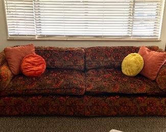 Colorful chenille sofa.