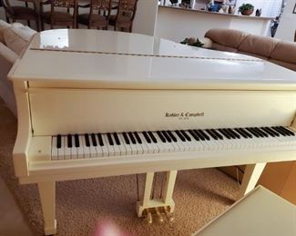 Kohler & Campbell Baby Grand Piano. Gloss ivory finish. Contact Brenda (702)203-7471 (at another address) $2500
