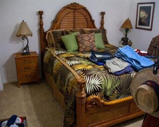 Bed with two night stands