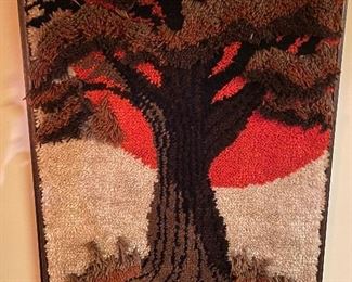70's Hooked Rug Wall Hanging