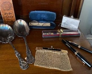 Vintage Mesh Coin Purse, Vintage Ink Pens, Vintage Silver Plate
