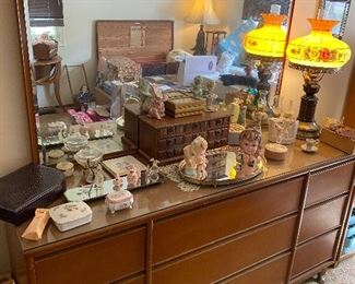 Mid Century Krohler Low Boy with Beveled Mirror