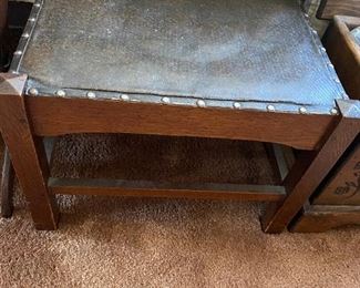 Antique Leather Stool