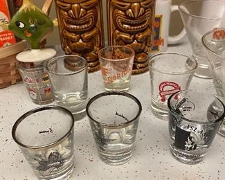 Shot Glasses. Tiki Bar