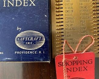 Vintage shopping index with Box 