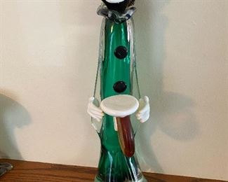 Vintage Italian Art Glass 1951 Seguso Clown Black Face with Drum/Cymbal