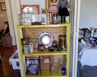 Yellow metal shelf