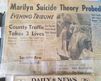 Marilyn Monroe newspaper