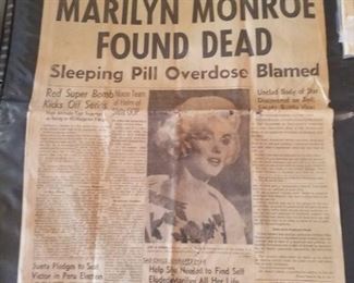 Marilyn Monroe newspapers