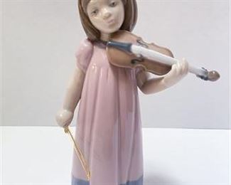 Lladro Nao Girl With Violin Figurine 