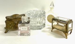 Vintage Vanity Trinket box Perfume lot 