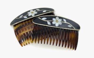 Sterling Silver Inlaid Hair combs