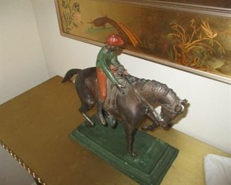 Cold painted metal horse statue