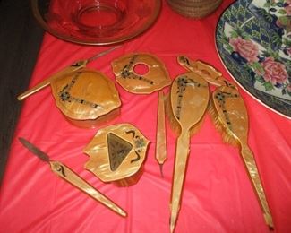 Large Art Deco dresser set