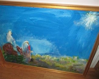 Jas. Mouton, New Orleans artist, "On the Road to Bethlehem", oil on canvas