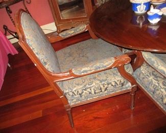 SET OF FOUR Louis XVI style armchairs used in dining room