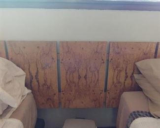 Mid Century Modern Olive Burl Queen Headboard by Lane