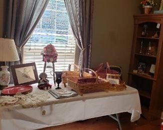 Peterboro baskets, bookcase, accessories