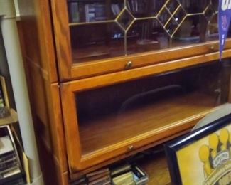 Barrister bookcase with leaded glass