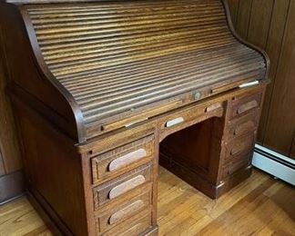 Antique Oak Roll Top Desk