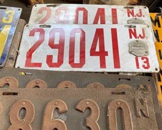 1913 Enamel NJ State Automotive License Plates