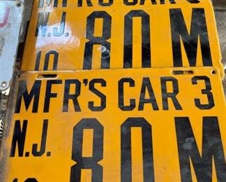 1910 NJ Mfg Dealer License Plates - Large Collection