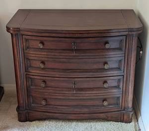 Seven Seas by Hooker Office File Cabinet. There are some light scratches, but in otherwise great condition. Measures 37” wide, 20.5” deep and 30.5” high